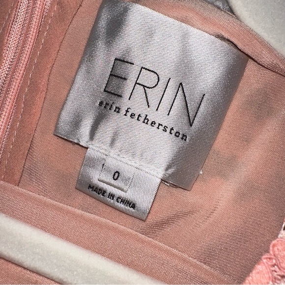 Erin Fetherstone - Lace Stripes Pencil Sheath Dress Pink Coral - Picture 5 of 7